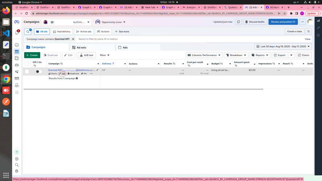 Step 1: Click "Edit" on the campaign