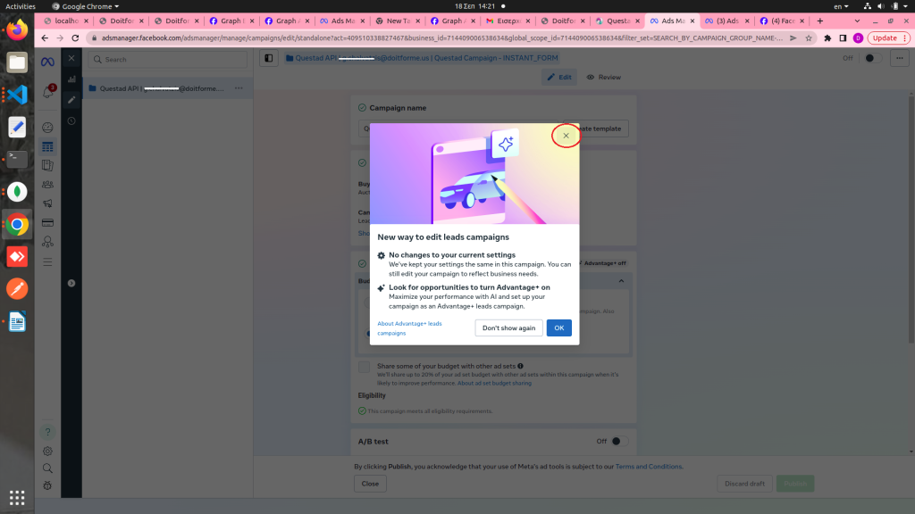 Step 3: Close the pop-up window that appears